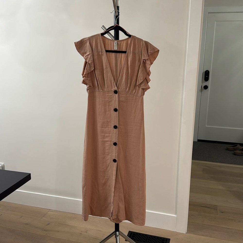 Zara pink linen dress, S